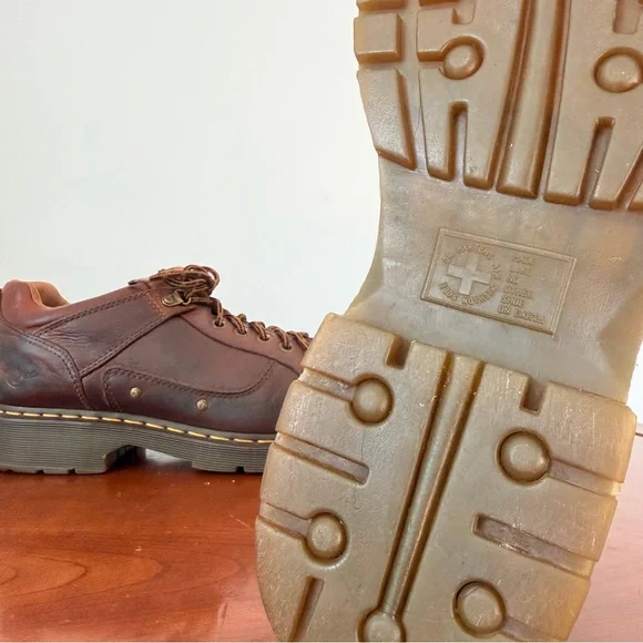 Vintage Dr. Martens Toren Brown Leather Platform Oxford Shoes | US 12 - Picture 8 of 9